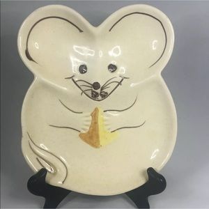 Vintage Gustin Ceramic Mouse Spoon Holder Plate
